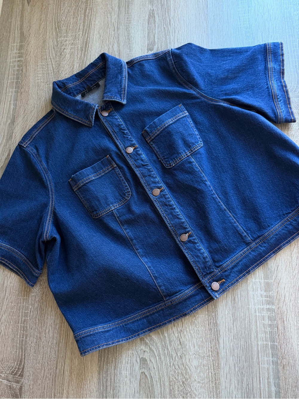 Talbots Indigo Short-Sleeve Denim Jacket Plus 2X - Picture 7 of 11